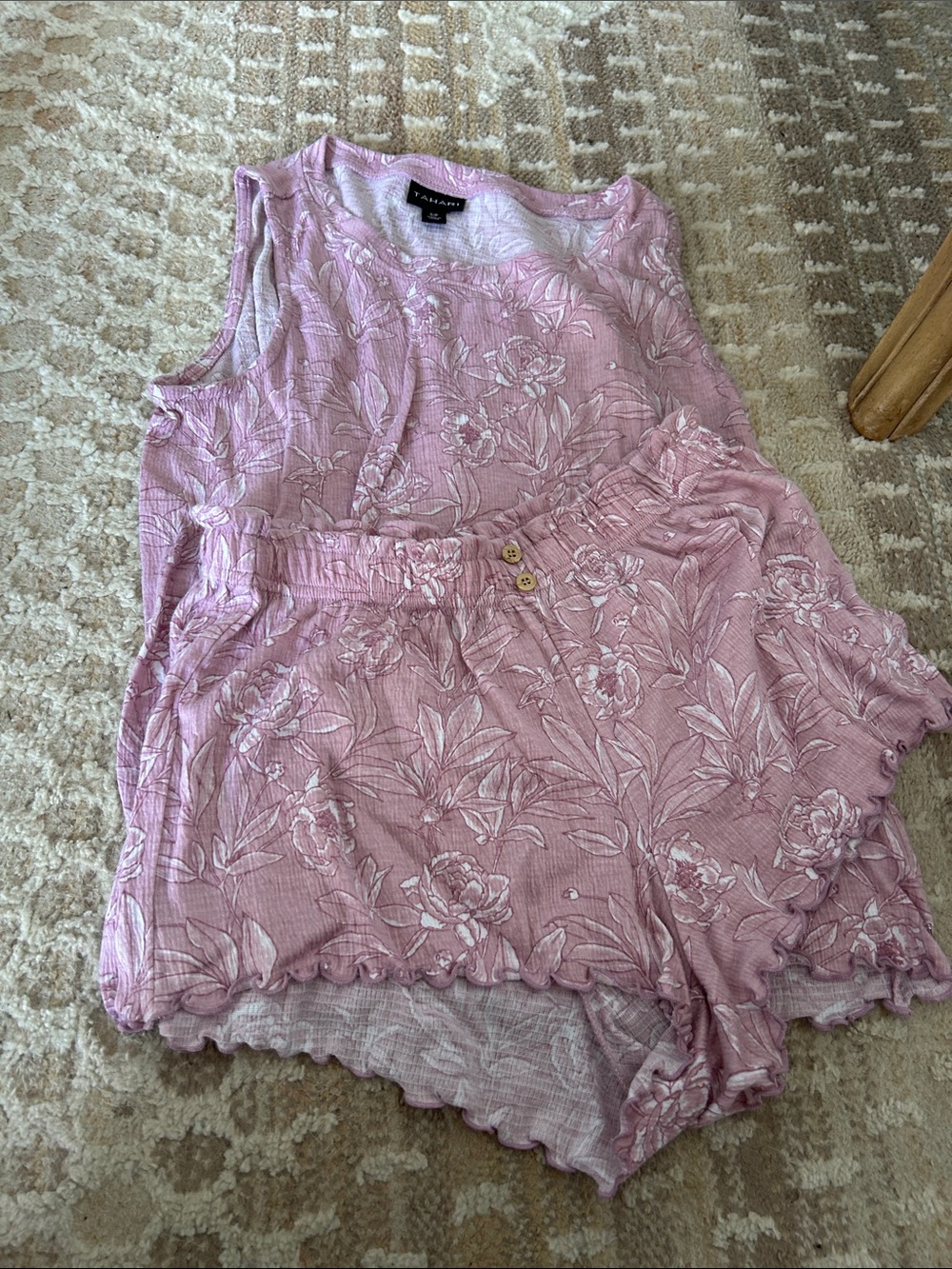 Tahari Pink Floral Tank Top